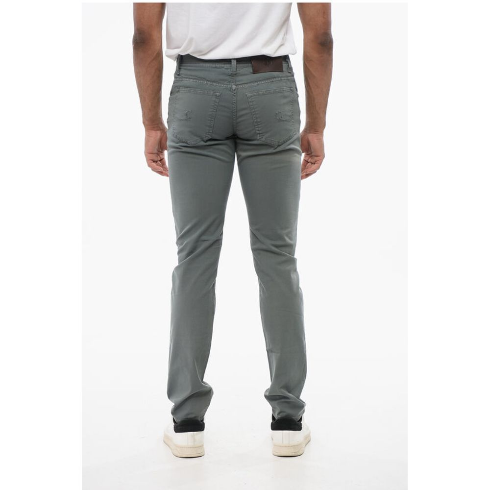 Corneliani ID Stretchy Cotton 5-pocket Pants with Embroidered Logo 17cm - Image 2