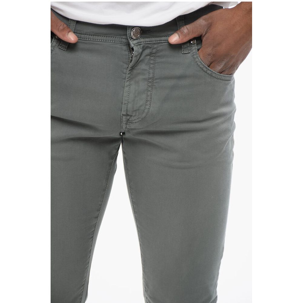 Corneliani ID Stretchy Cotton 5-pocket Pants with Embroidered Logo 17cm - Image 3