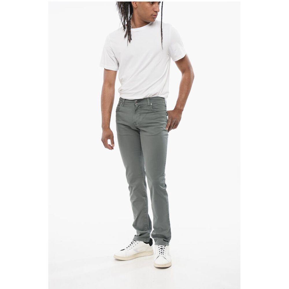 Corneliani ID Stretchy Cotton 5-pocket Pants with Embroidered Logo 17cm - Image 4