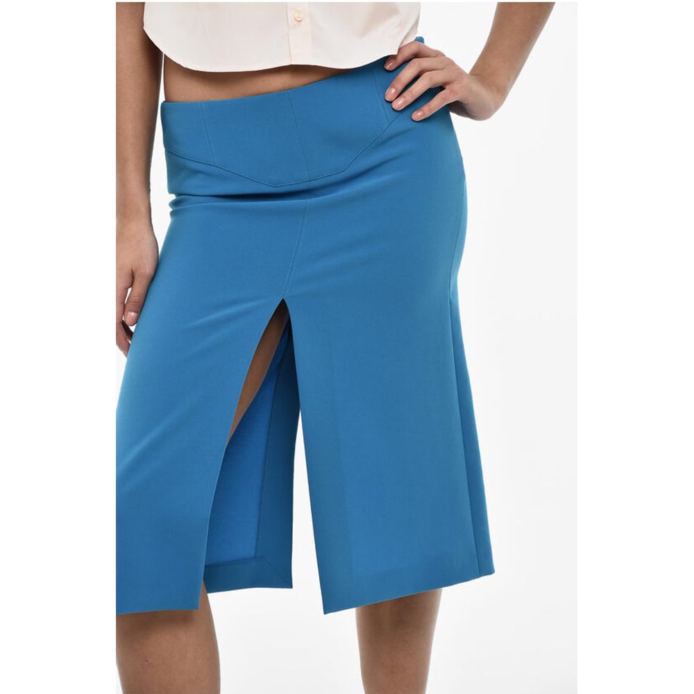 Dsquared² Regular Waist Solid Color Longuette with Frontal Split - Image 3