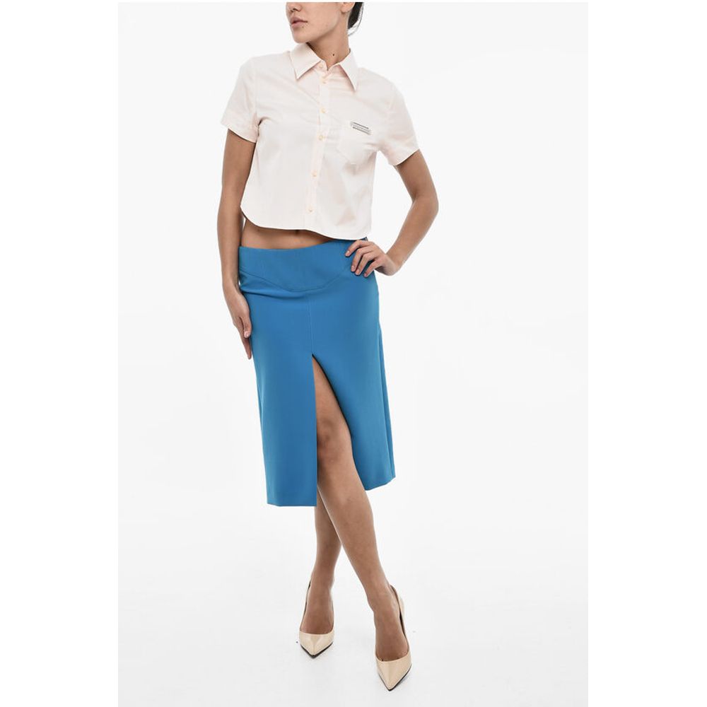 Dsquared² Regular Waist Solid Color Longuette with Frontal Split - Image 4