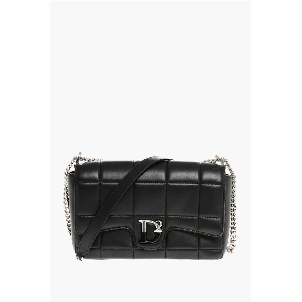 Dsquared² Quilted Leather Crossbody Bag with Front Logo