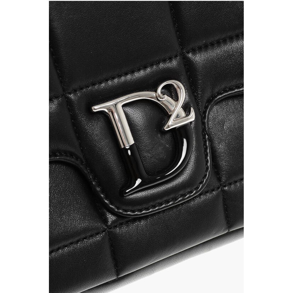 Dsquared² Quilted Leather Crossbody Bag with Front Logo - Image 4