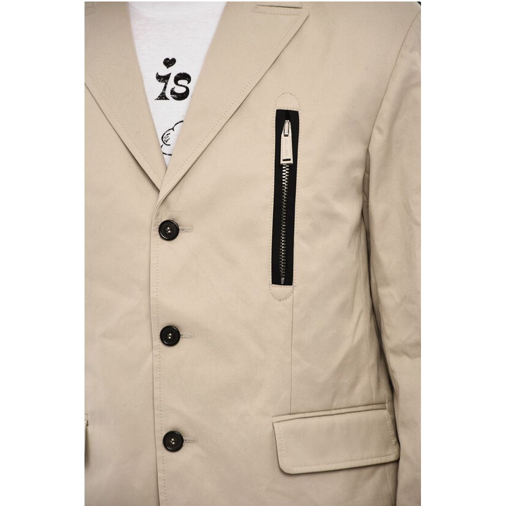 Dsquared² Wool Blend 3 Buttons Blazer with Zip and Flap Pockets - Image 3