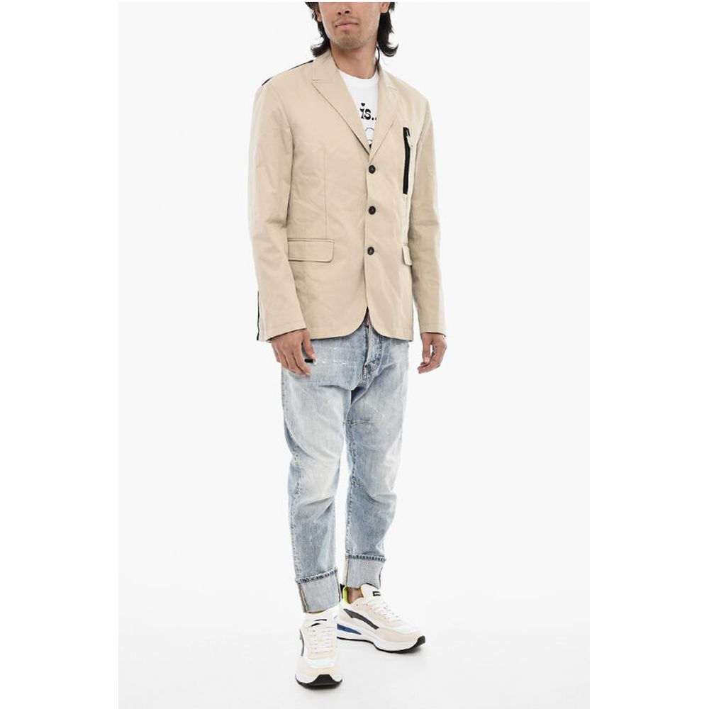 Dsquared² Wool Blend 3 Buttons Blazer with Zip and Flap Pockets - Image 4