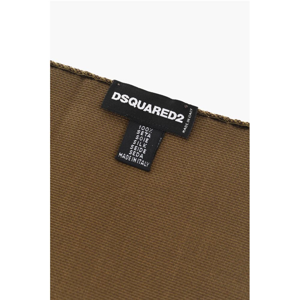 Dsquared² Solid Color Silk Pocket Square with Micro Patterns - Image 3