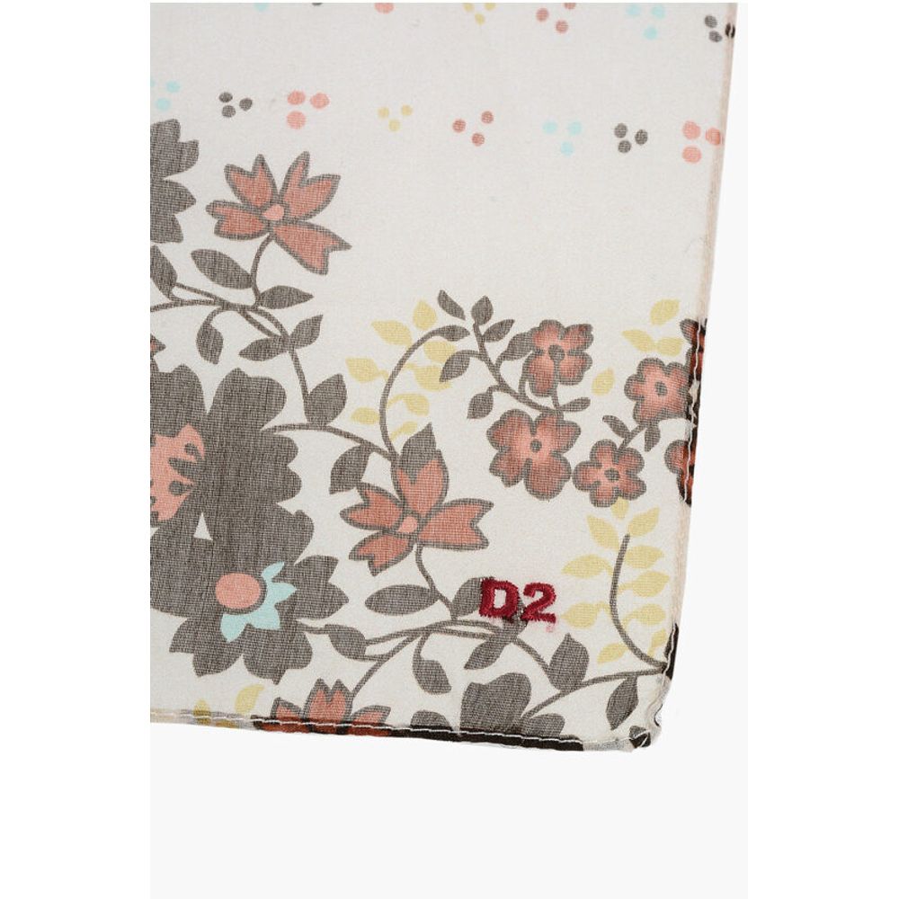 Dsquared² Floral Patterned Cotton and Silk Pocket Square