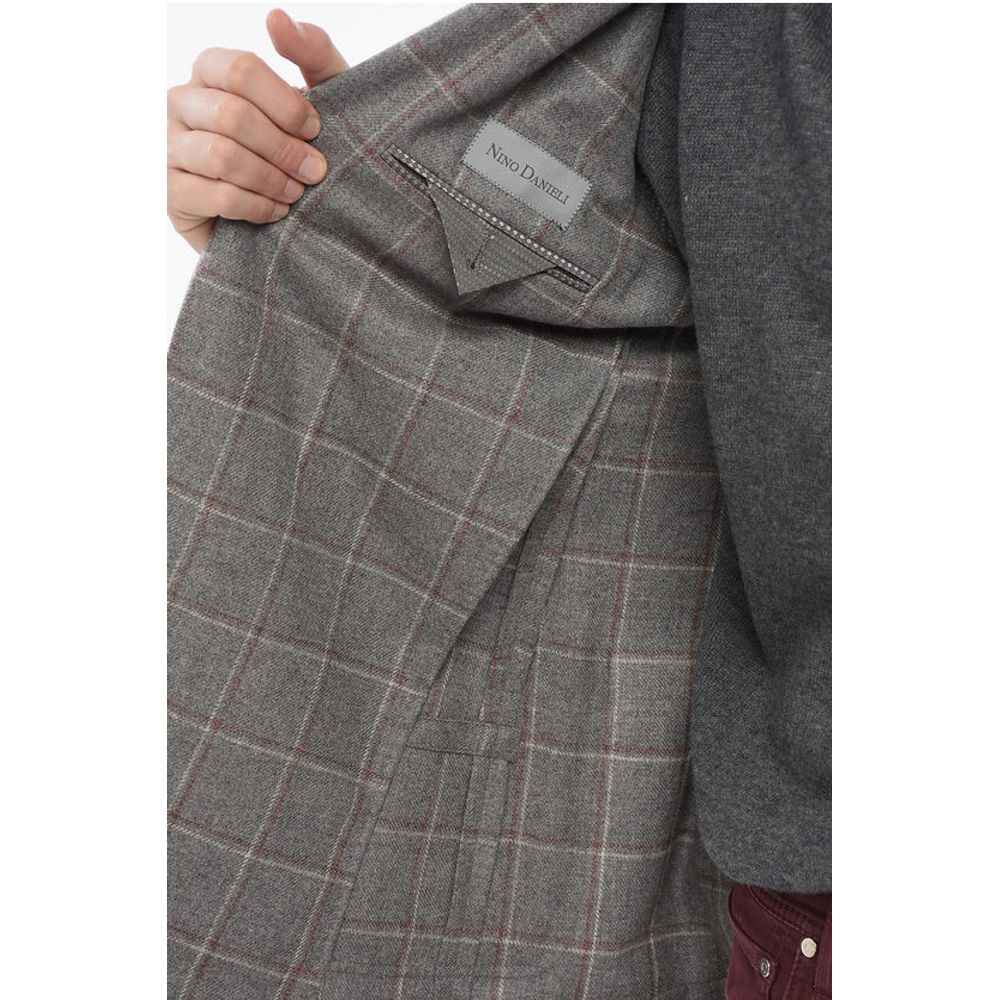 Nino Danieli Checkered Single Breasted Wool Blazer - Image 5