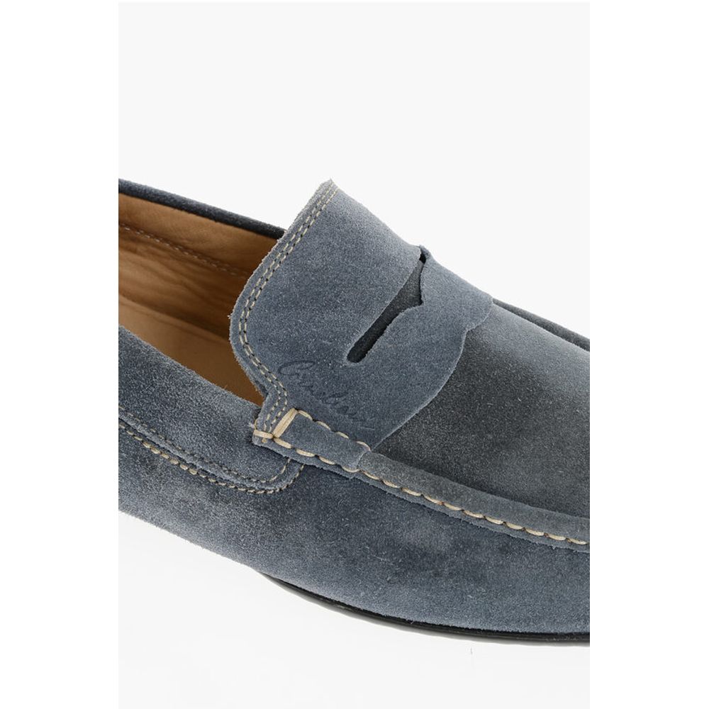 Corneliani ID Solid Color Suede Penny Loafers - Image 4