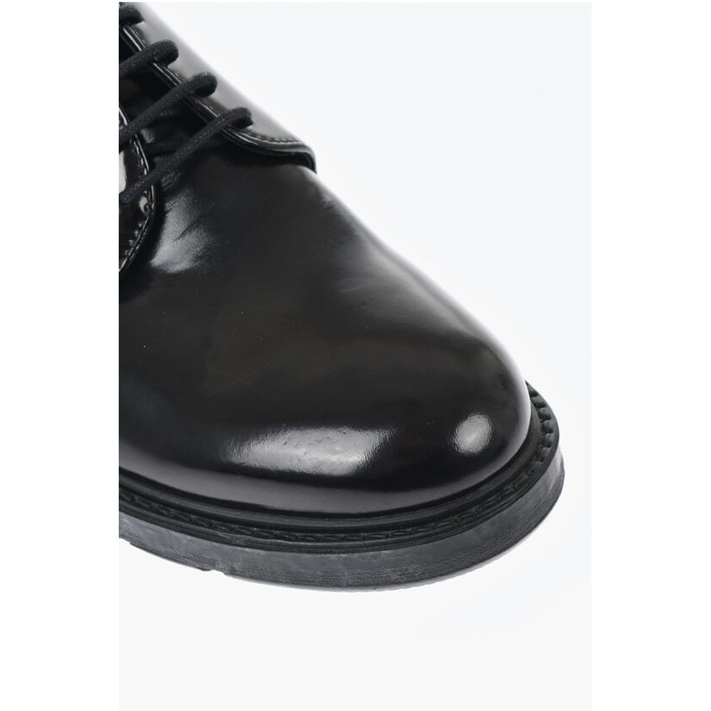 Corneliani Solid Color Brushed Leather Derby Shoes - Image 4