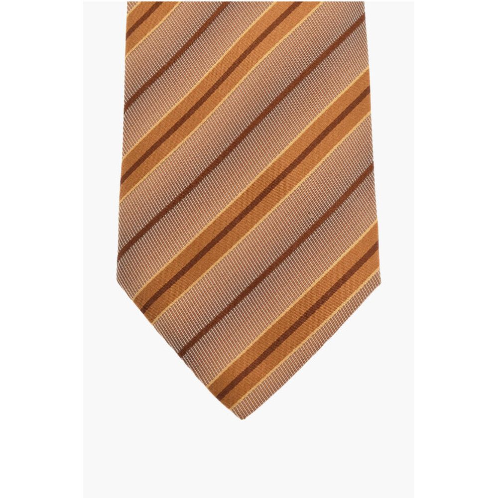 Corneliani Oblique Striped Jacquard Silk Tie - Image 2