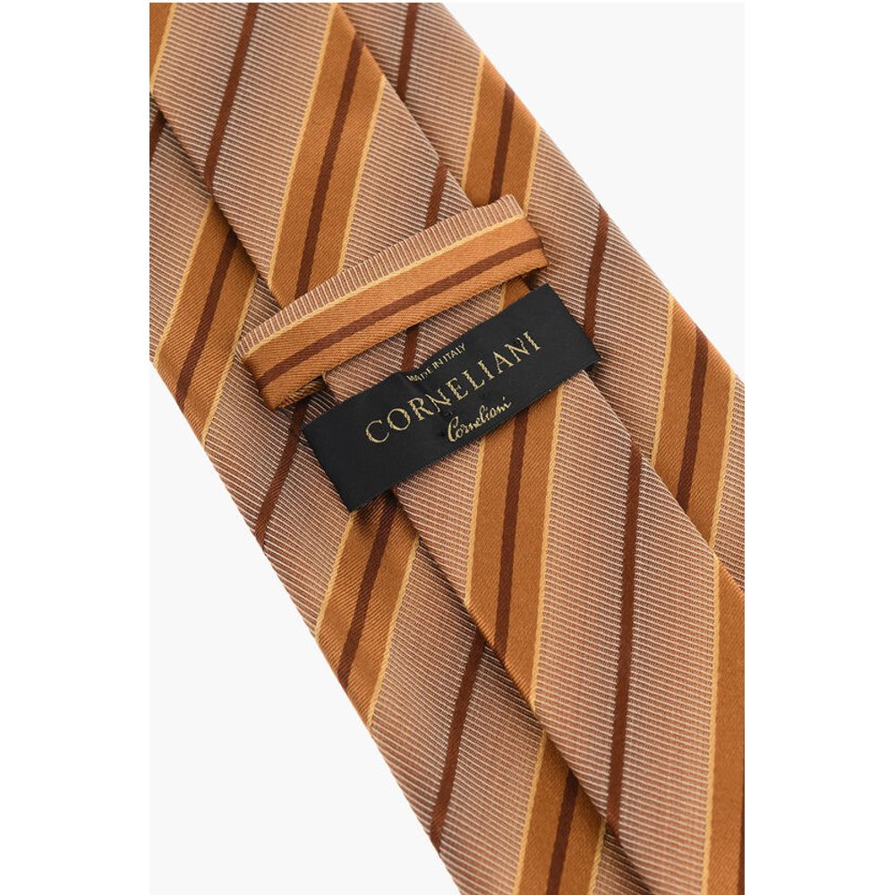 Corneliani Oblique Striped Jacquard Silk Tie - Image 3