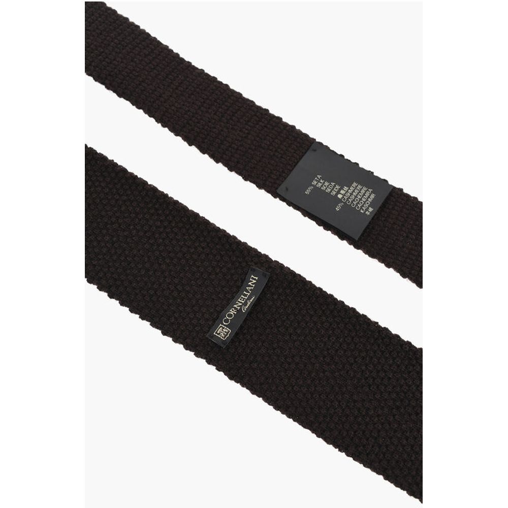 Corneliani Knitted Cashmere Blend Tie - Image 3