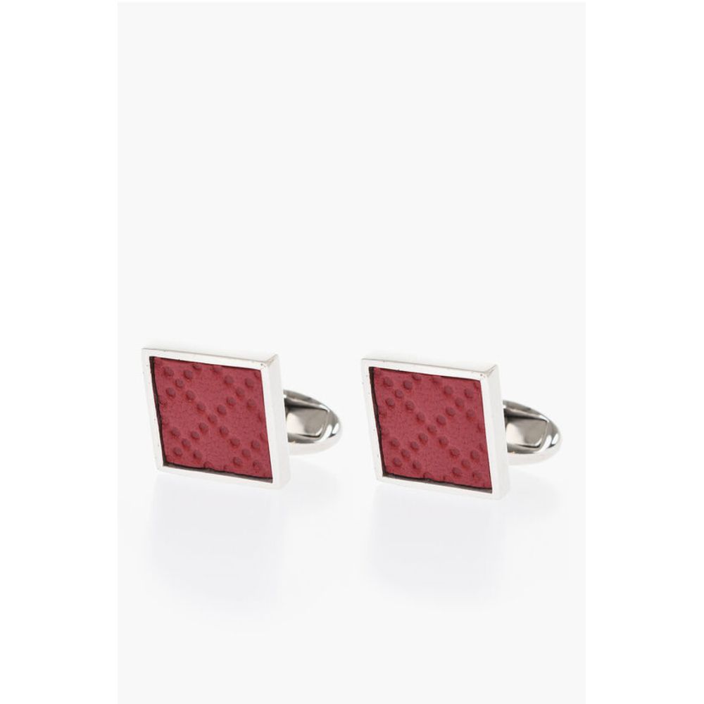 Corneliani Brass Cufflinks With Leather Details