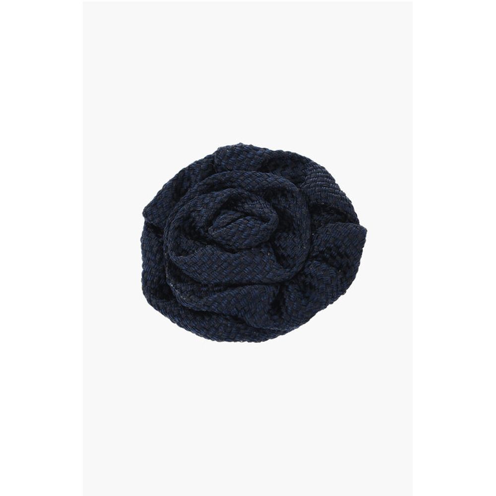 Corneliani Embroidered Silk Lapel Brooch