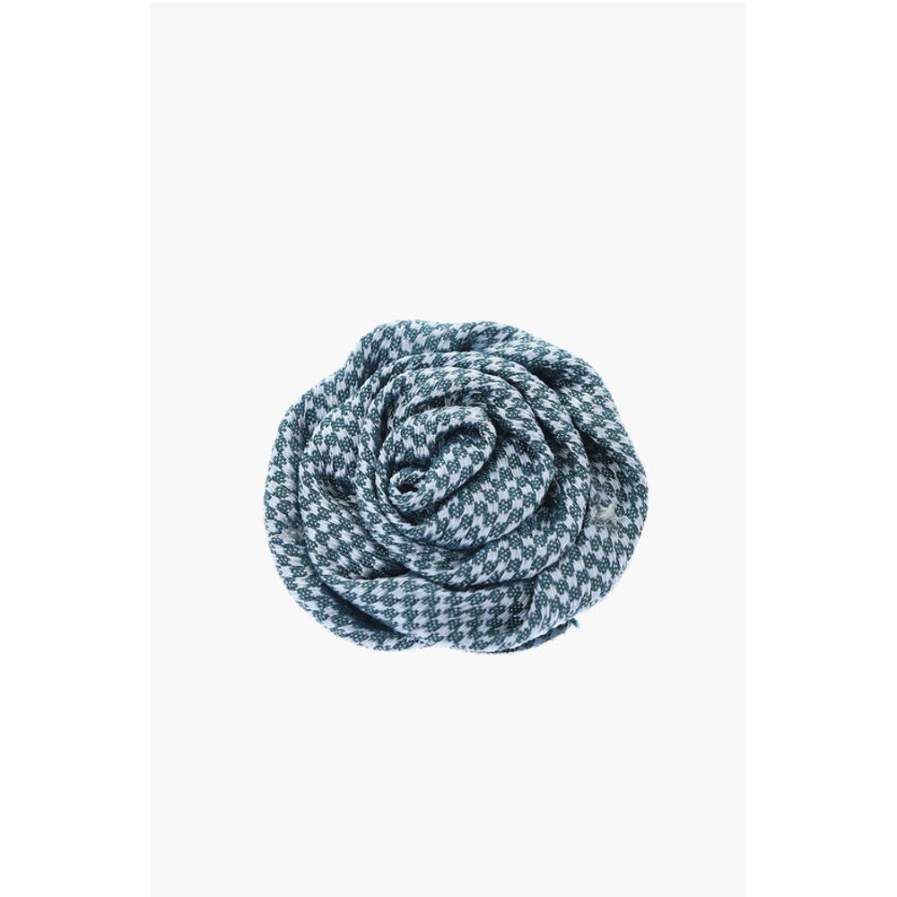 Corneliani Checkered Silk Lapel Brooch
