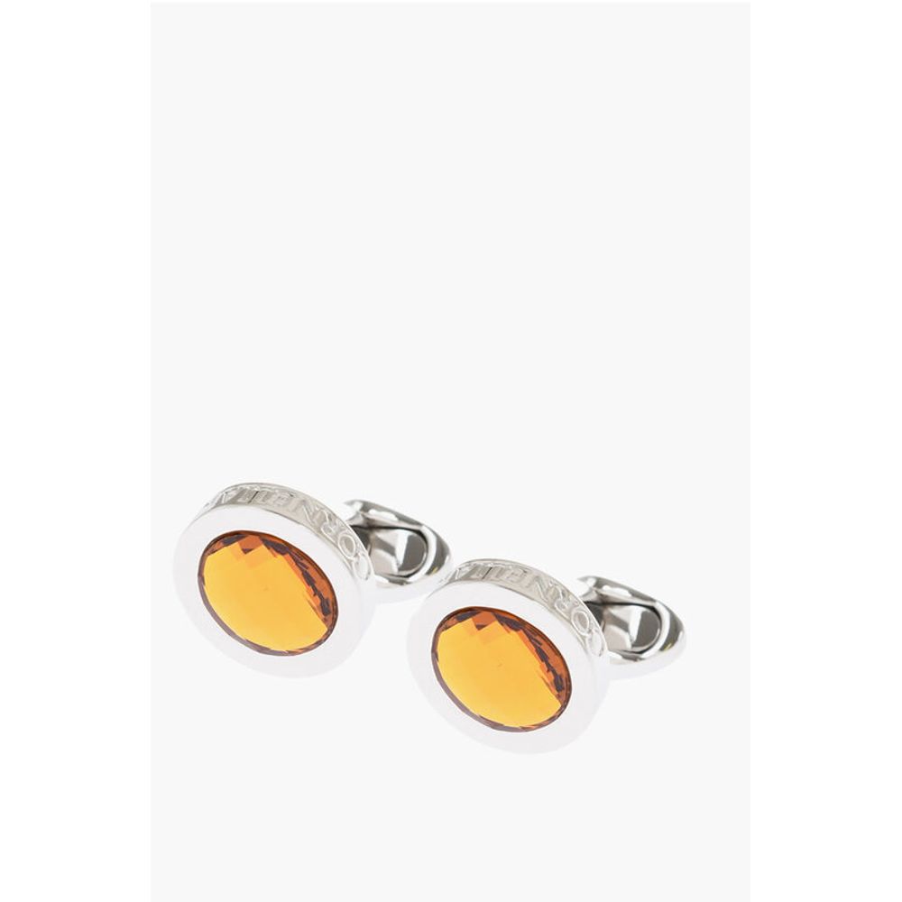 Corneliani Brass Cufflinks With Crystals