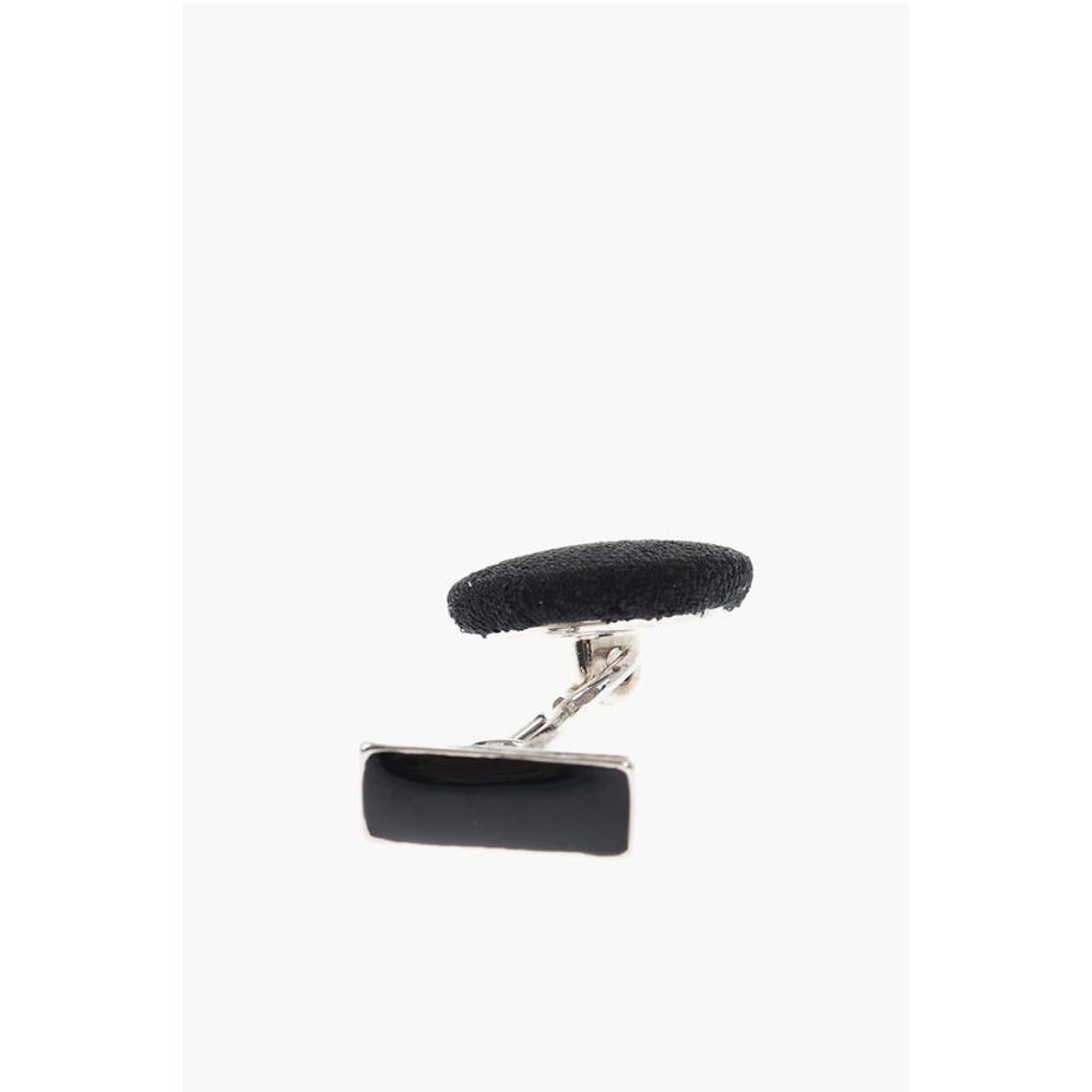 Corneliani Metal Cufflinks Lined With Embroidered Silk - Image 3