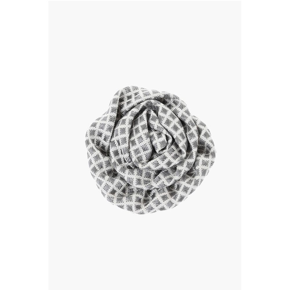 Corneliani Checkered Silk Lapel Brooch