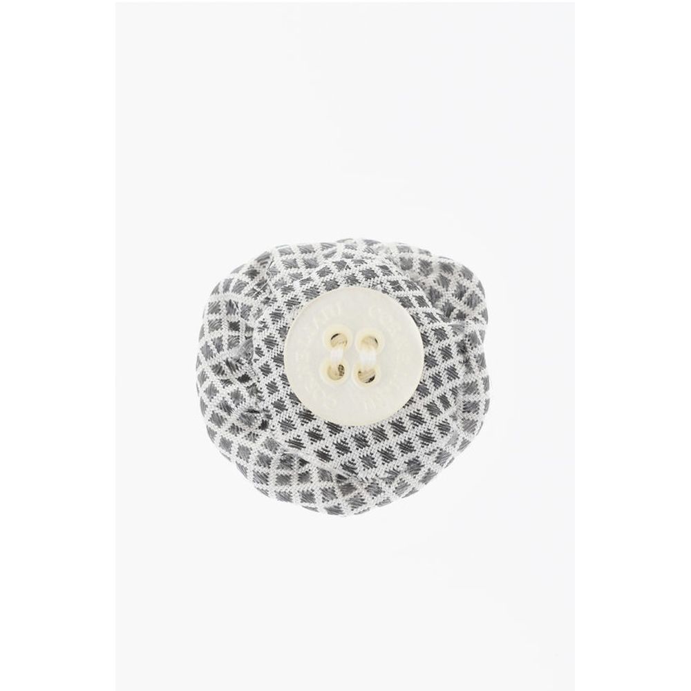 Corneliani Checkered Silk Lapel Brooch - Image 2