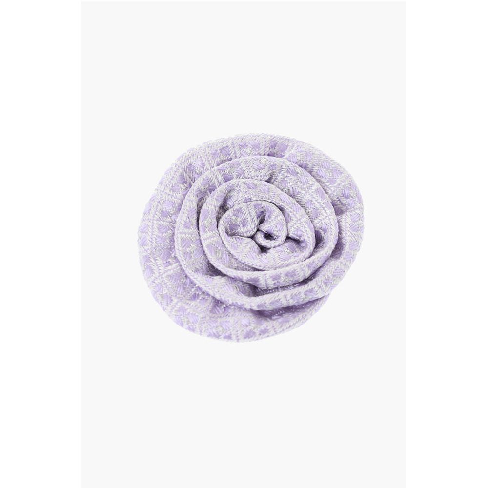 Corneliani Embroidered Silk Lapel Brooch