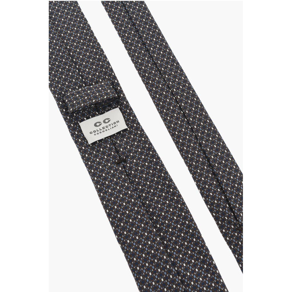 Corneliani CC COLLECTION Geometric Patterned Jacquard Silk Blend Tie - Image 3