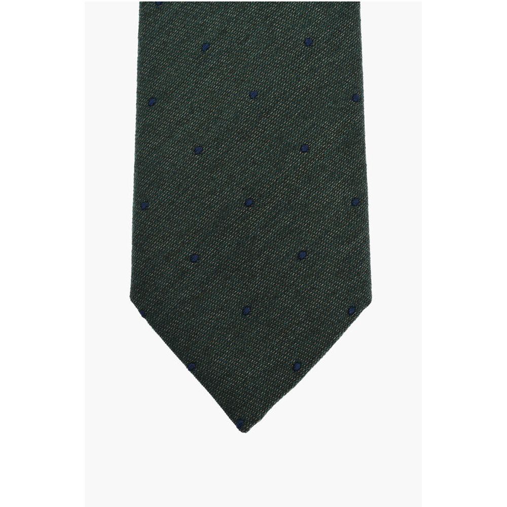 Corneliani Polka Dot Patterned Cotton Blend Tie - Image 2