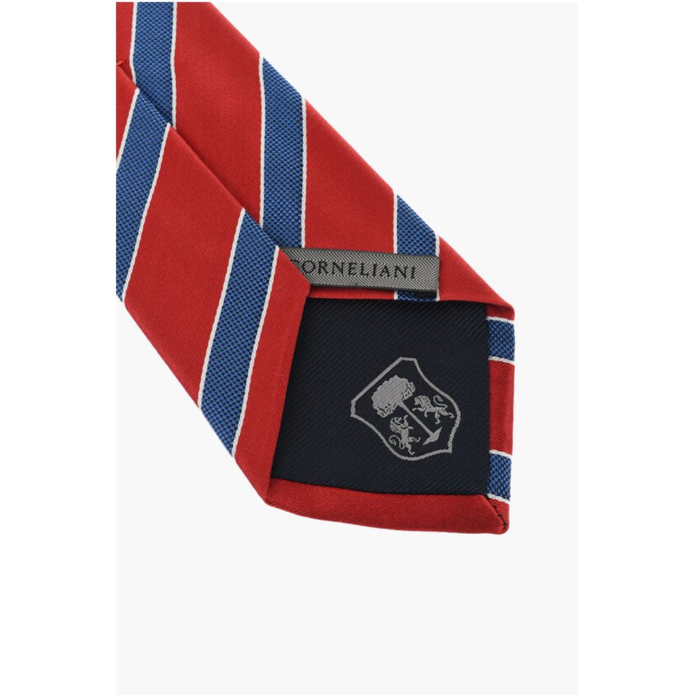 Corneliani Oblique Striped Silk Tie - Image 3