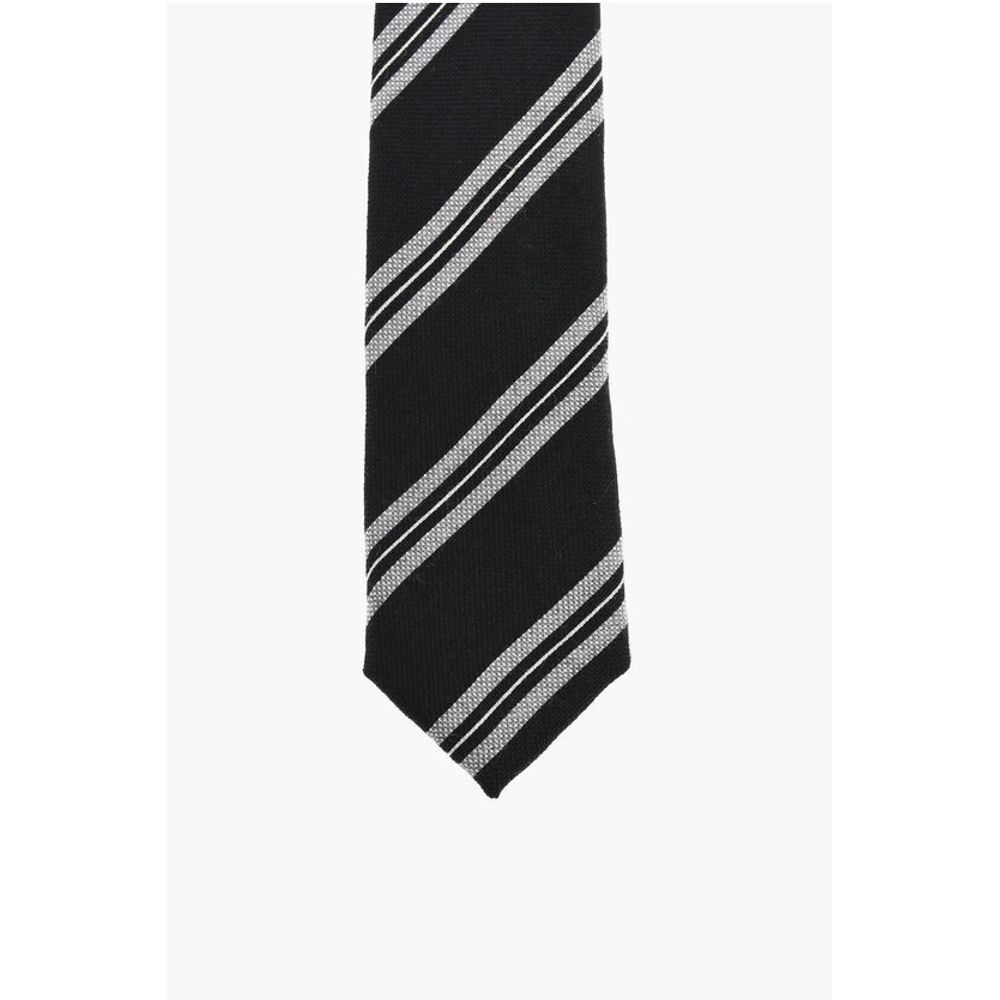 Corneliani CC COLLECTION Oblique Striped Silk Blend Tie - Image 2