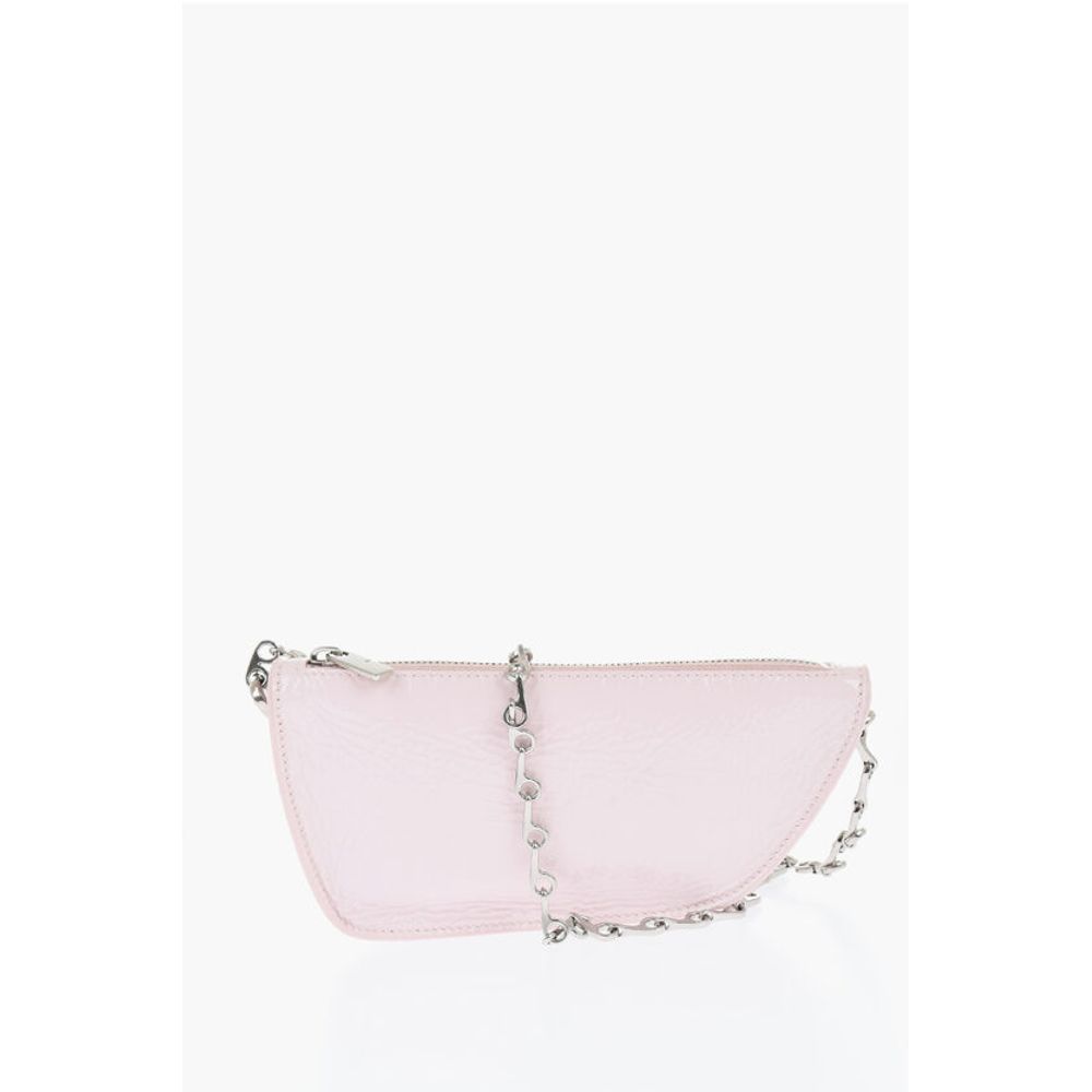 Burberry Patent Leather MICRO SHIELD SLING Bag with Chain Shoulder St