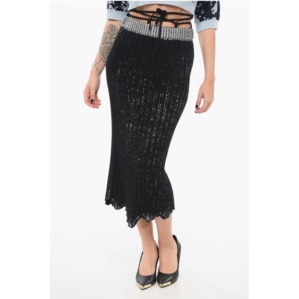 Acne Studios Knit Pencil Skirt with Rope Belt