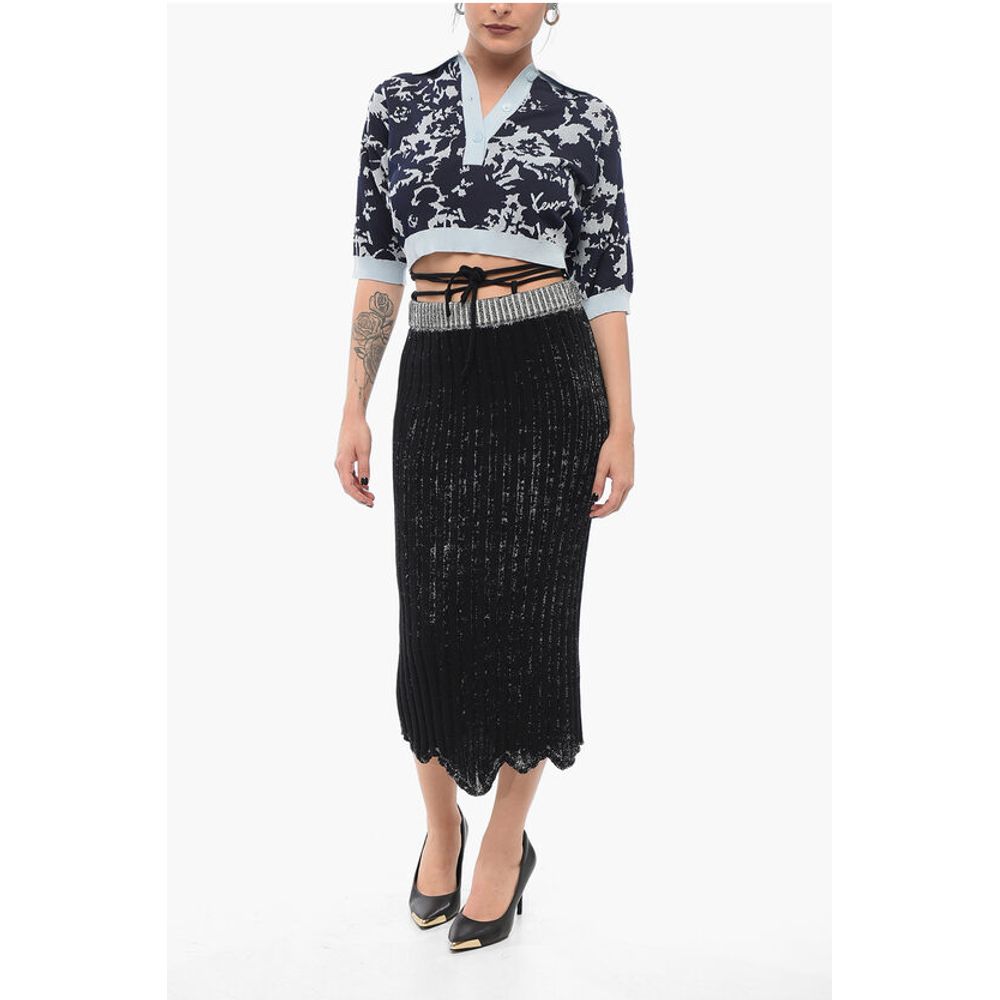 Acne Studios Knit Pencil Skirt with Rope Belt - Image 4