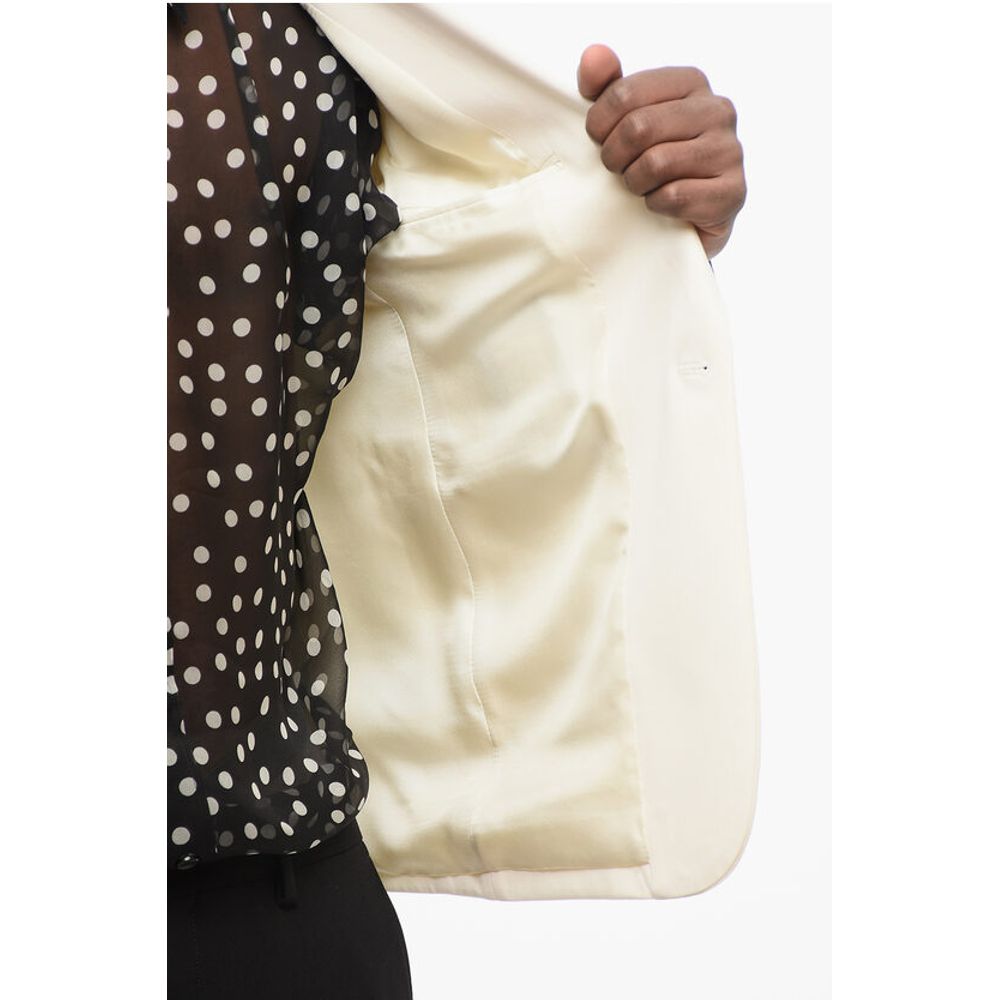 Saint Laurent Wool Slim Fit Blazer with Peak Lapel - Image 5