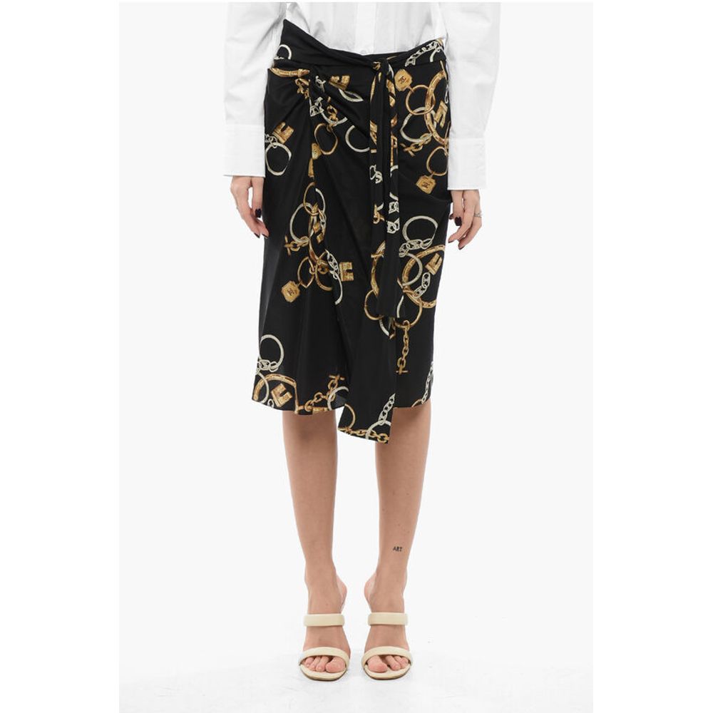Etro Silk Maxi Skirt with Bow Detail
