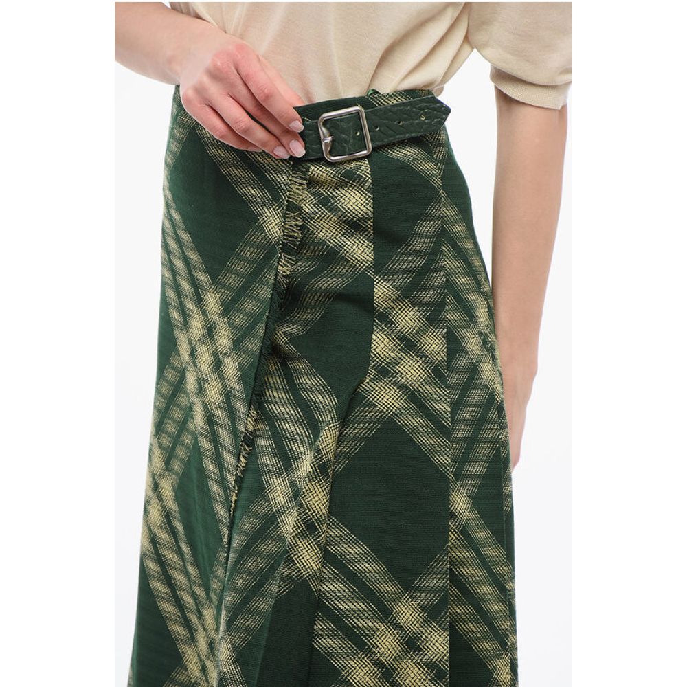 Burberry Wool Wrap Skirt with Fringed Hem - Image 2
