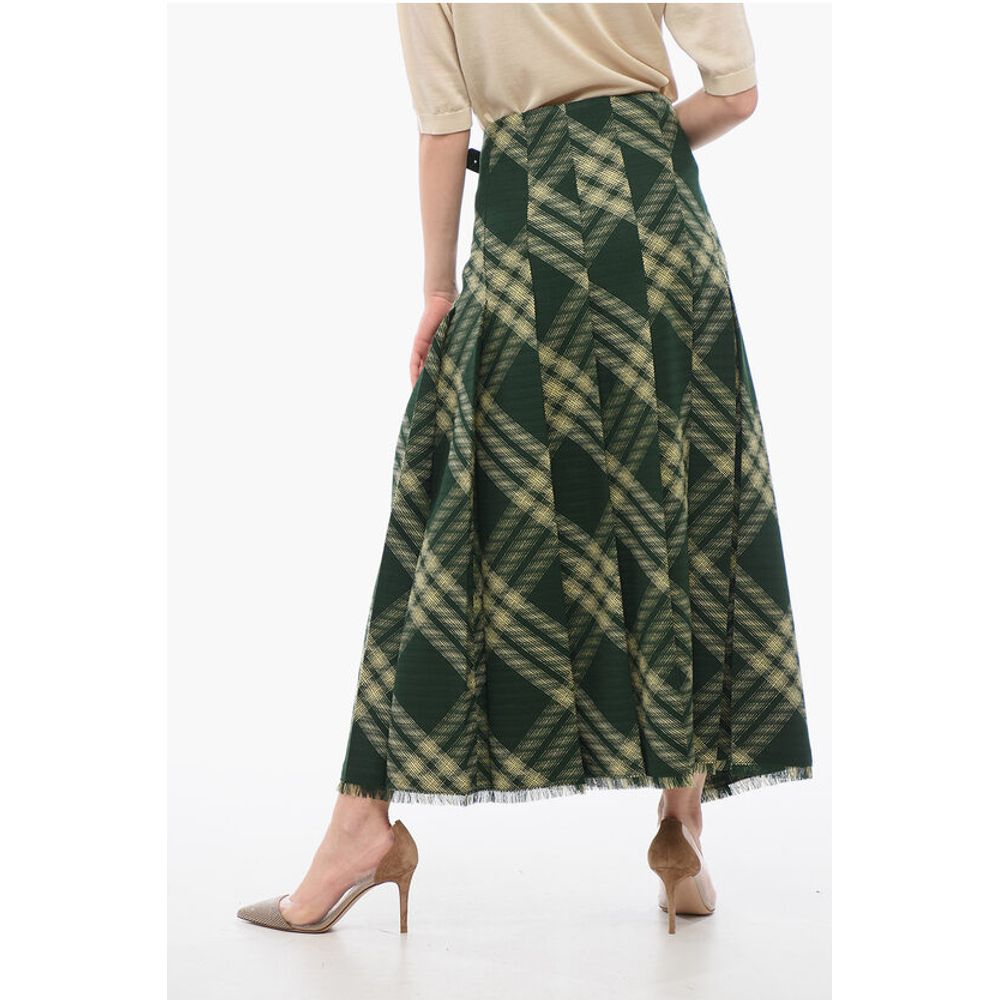 Burberry Wool Wrap Skirt with Fringed Hem - Image 5