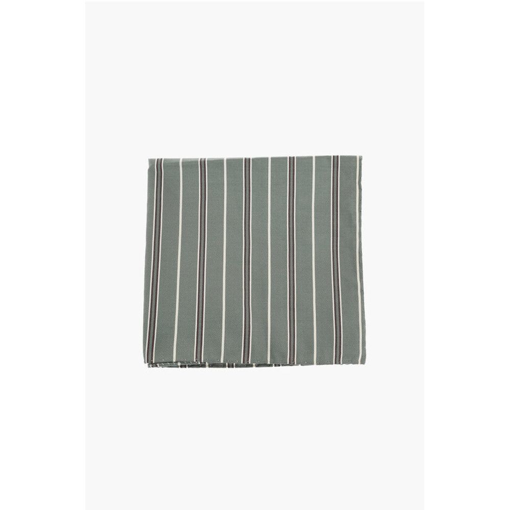Corneliani CC COLLECTION Regimental Striped Cotton and Silk Pocket Squa