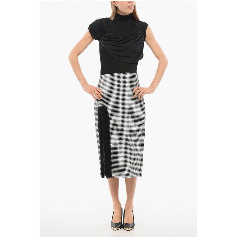 Viktor & Rolf Houndstooth Pencil Skirt with Tulle Detail - Image 4
