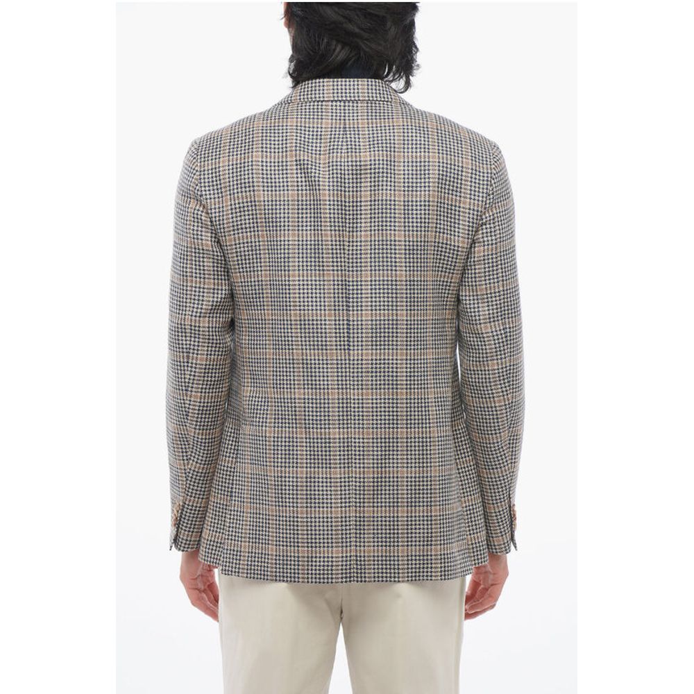 Corneliani CC COLLECTION Linen-blended Blazer with Checkered Motif - Image 2