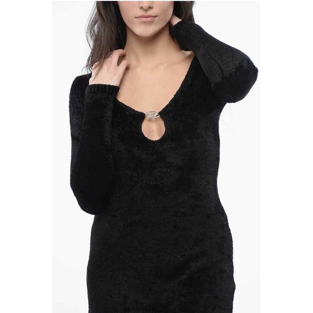 Diesel RED TAG Velvet M-COLEEN Mini Dress with Frontal Cut-Out Deta - Image 3