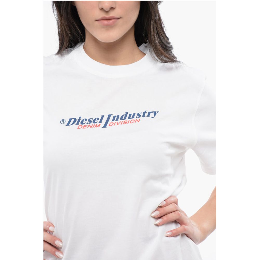 Diesel Cotton D-EGOR Tee Dress with Embossed Print - Image 3