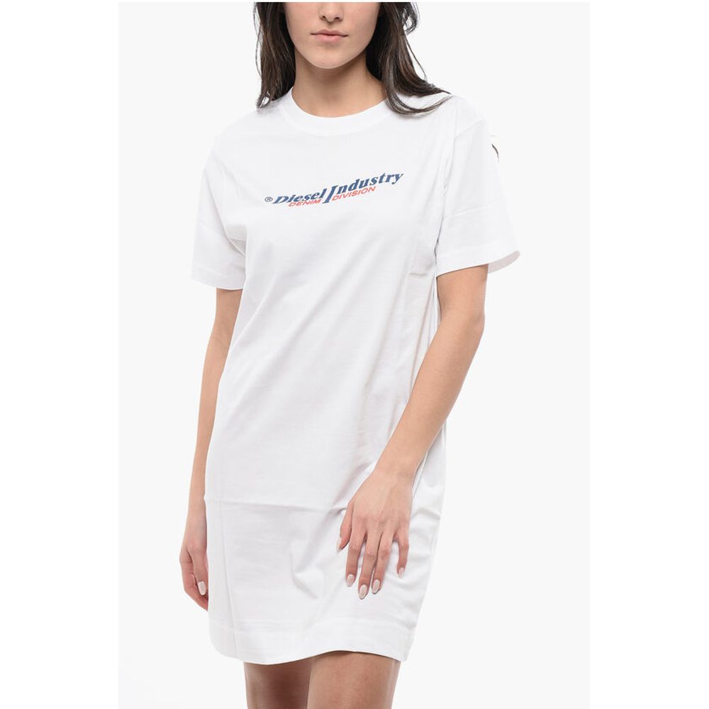 Diesel Cotton D-EGOR Tee Dress with Embossed Print - Image 4
