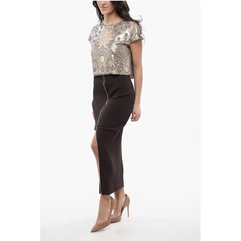 Nanushka Ribbed MEIKA Midi Skirt with Front Zip - Image 5