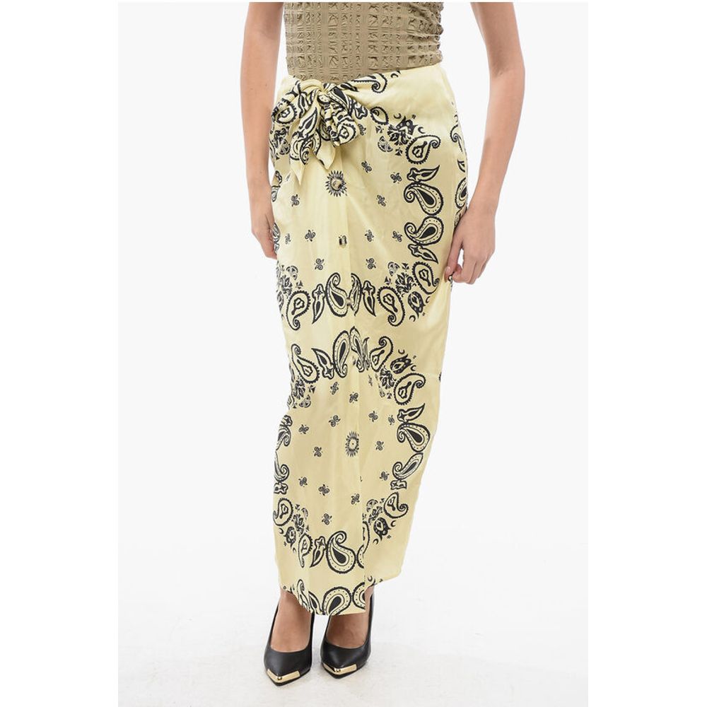 Nanushka Bandana Motif Silk NICOLET Sarong Skirt