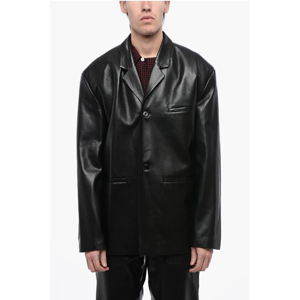 Nanushka Center Vent Faux Leather SANCO Blazer