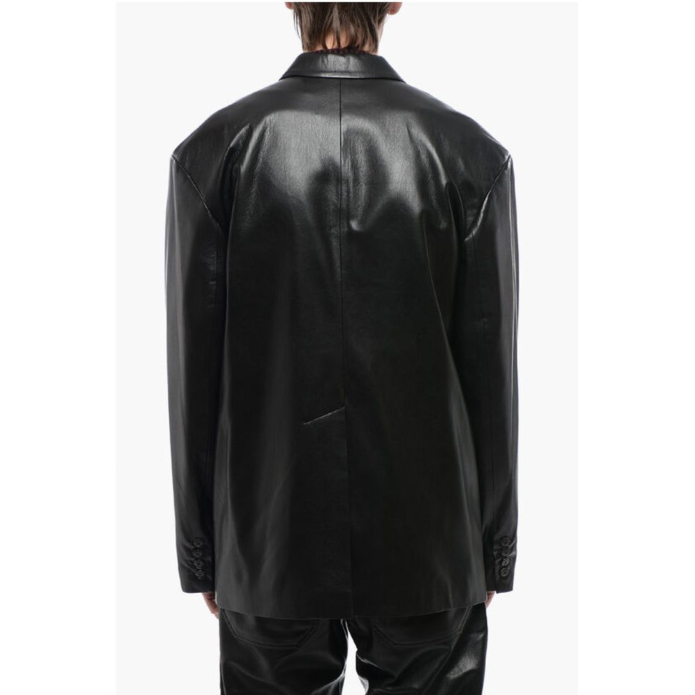 Nanushka Center Vent Faux Leather SANCO Blazer - Image 2