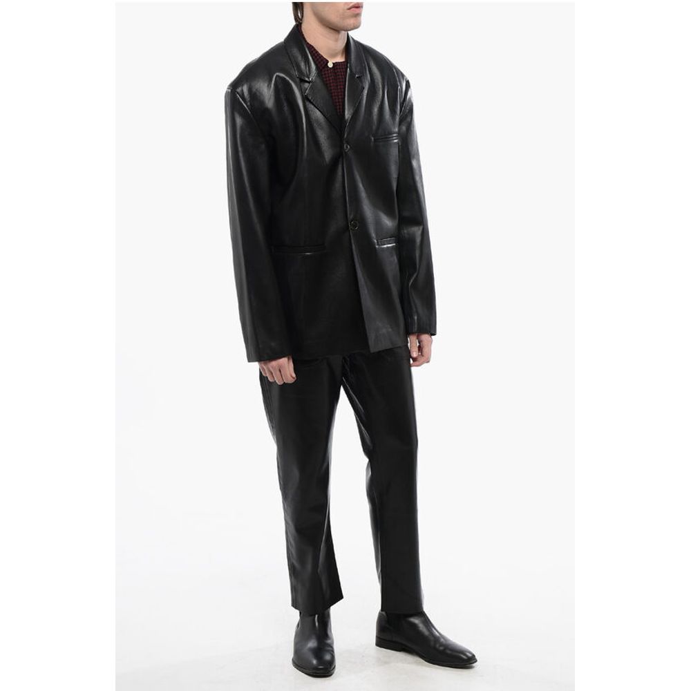 Nanushka Center Vent Faux Leather SANCO Blazer - Image 4