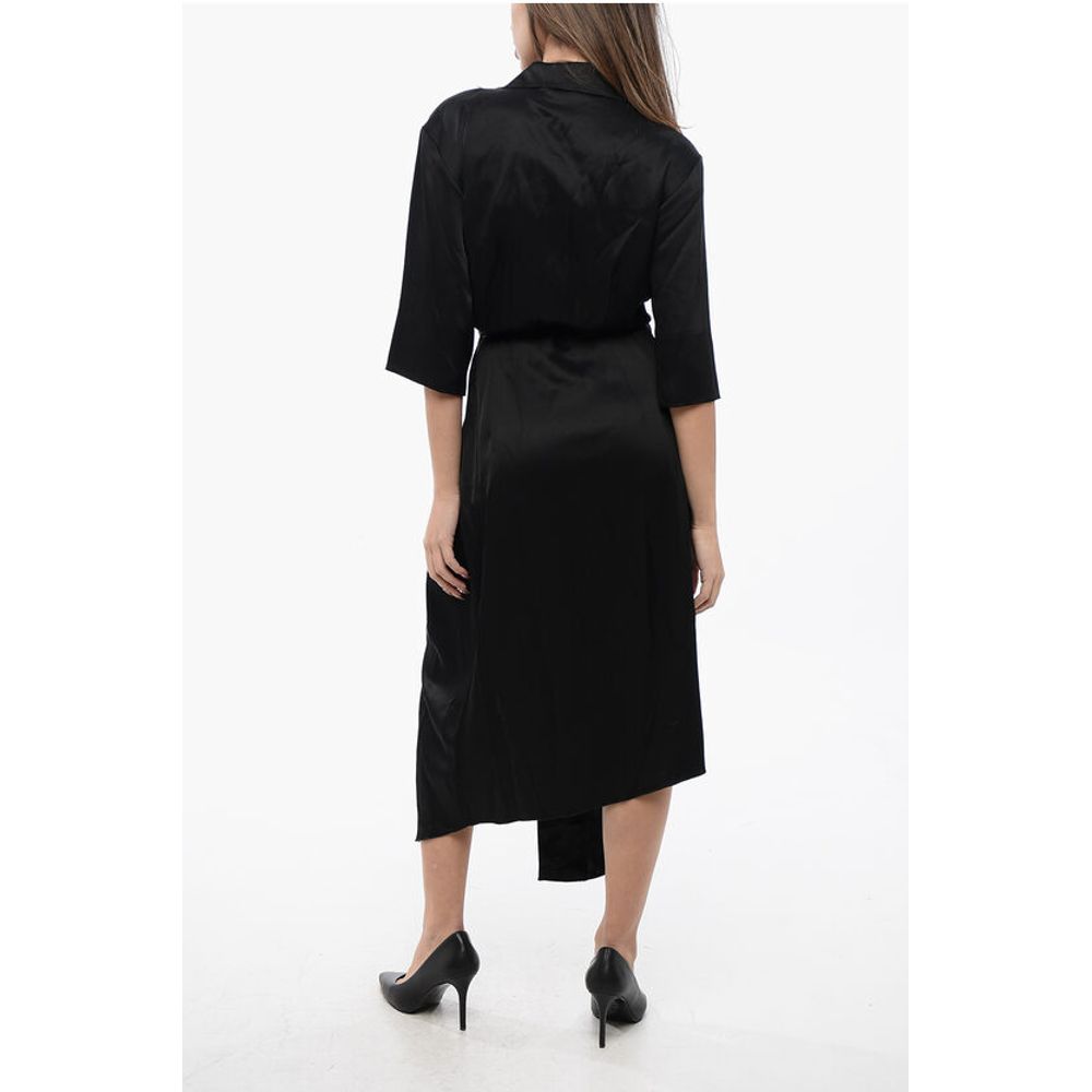 Nanushka Satin LAIS Wrap-Dress with Breast Pocket - Image 2