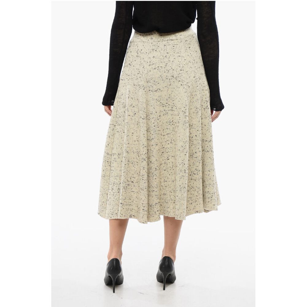 Jil Sander Wool Flared Skirt with Speckled Pattern - Image 2