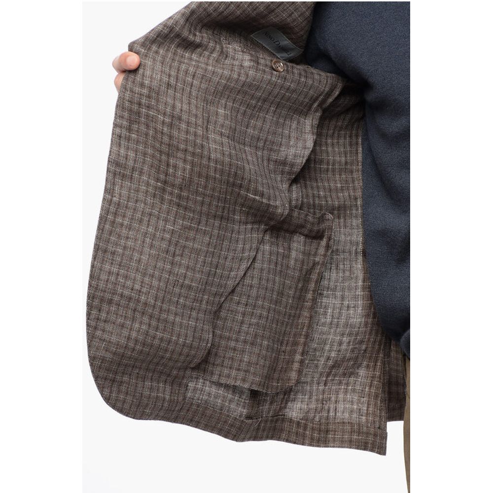 Nino Danieli Gun Club Check Single Breasted Linen Blazer - Image 5